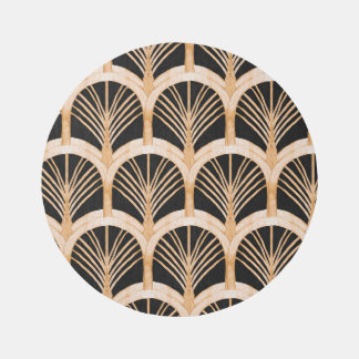 Gold imitation: watercolor art deco. rug