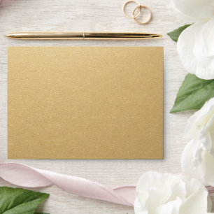 Gold Imitation Wedding Envelope with Return Addres