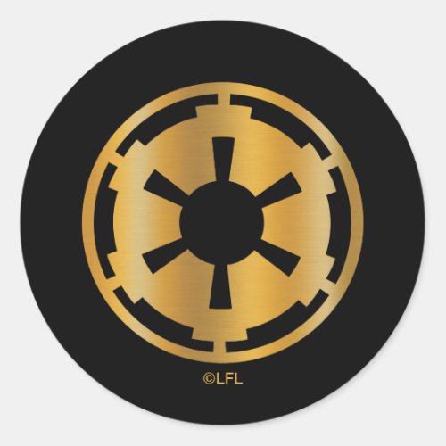 Gold Imperial Symbol Classic Round Sticker