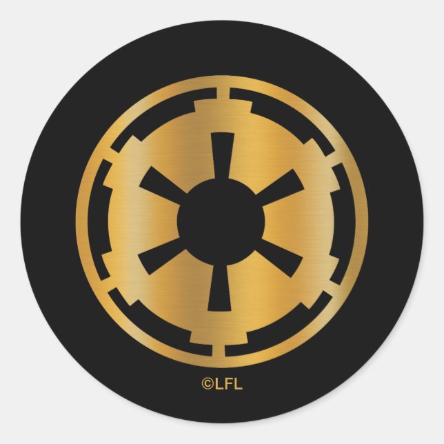 Gold Imperial Symbol Classic Round Sticker (Front)