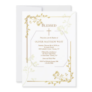Gold Impression Religious Invitation
