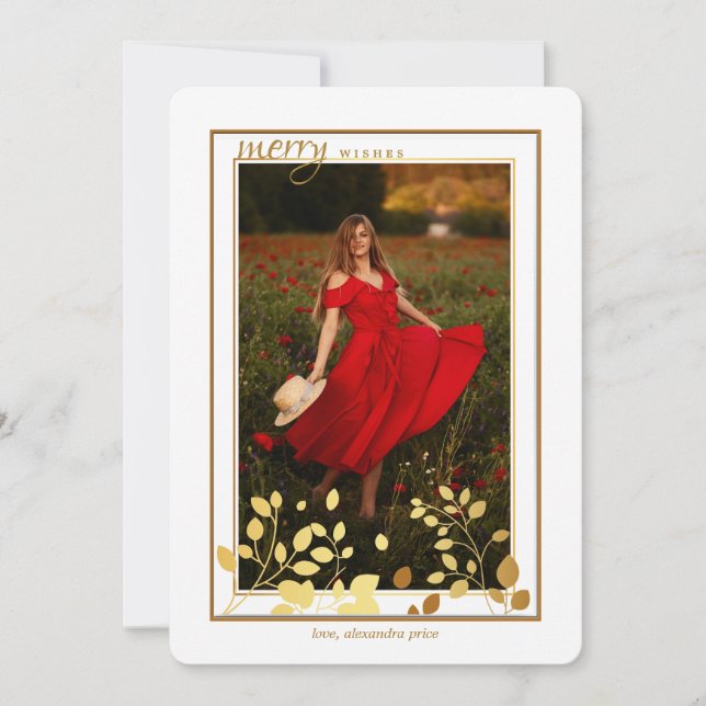 Gold Impressions Photo Holiday Card (Front)