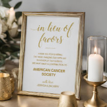 Gold In Lieu Of Favors Charity Donation Wedding Poster