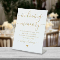 Gold In Loving Memory Memorial Sign Wedding