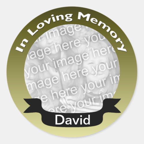 Gold In Loving Memory Photo Stickers