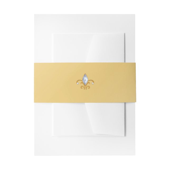 Gold Indian Hindu Wedding Invitation Belly Band (Front Example)
