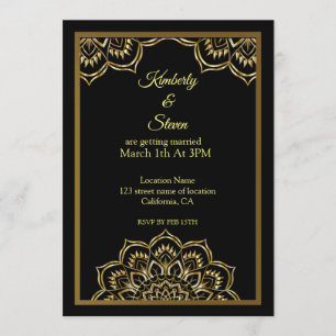 Gold Indian Mandala Wedding Invitation