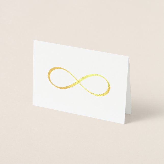 Gold Infinity Symbol Calligraphy Thank You Foil Card (Front)