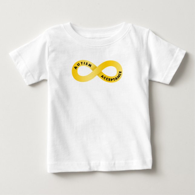 Gold Infinity Symbol For Autism Baby T-Shirt (Front)