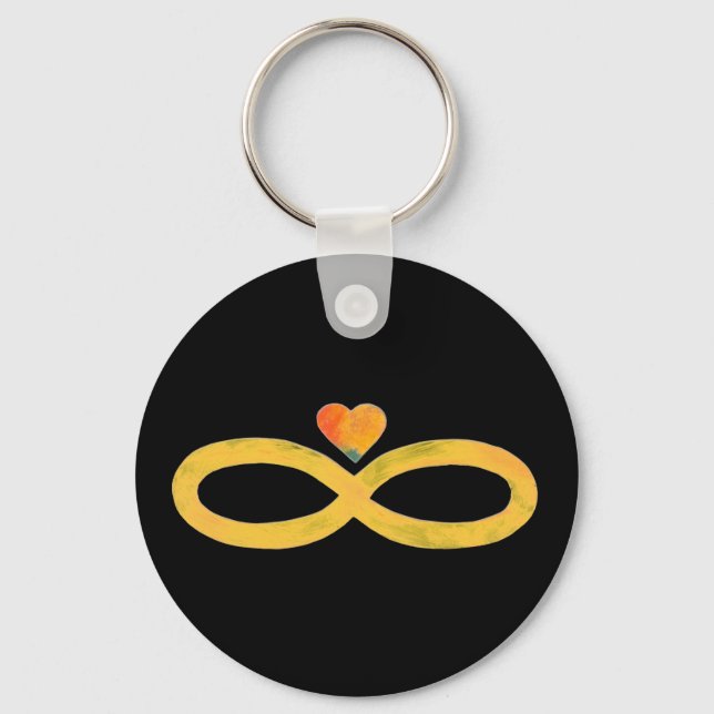 Gold Infinity with Heart #3 Keychain (Front)