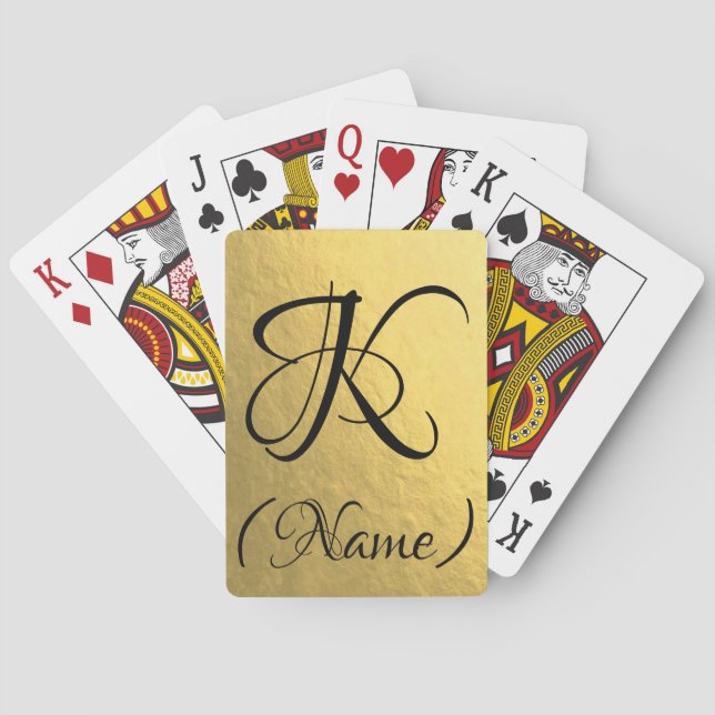 Gold Initial | Playing Cards (Back)