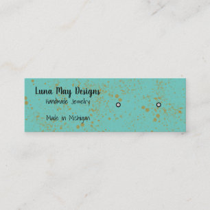 Gold Ink Splatter Jewelry Display Business Card