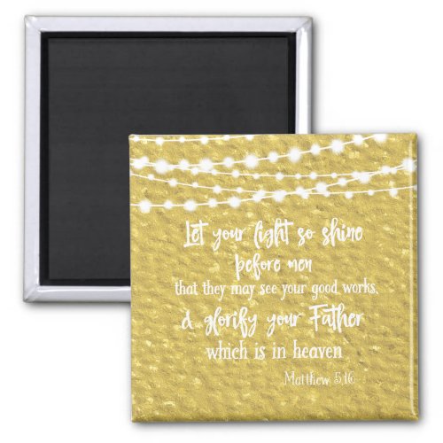 Gold Inspiration Let Your Light Shine Bible Verse Magnet