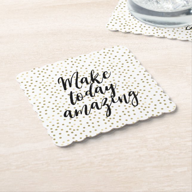 Gold Inspirational Amazing Paper Coaster (Angled)