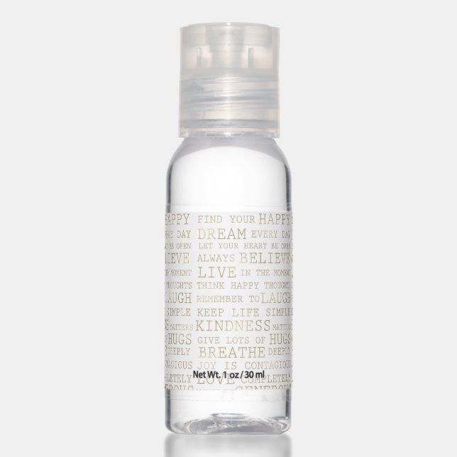 Gold Inspirational Quotes Hand Sanitizer (Front)