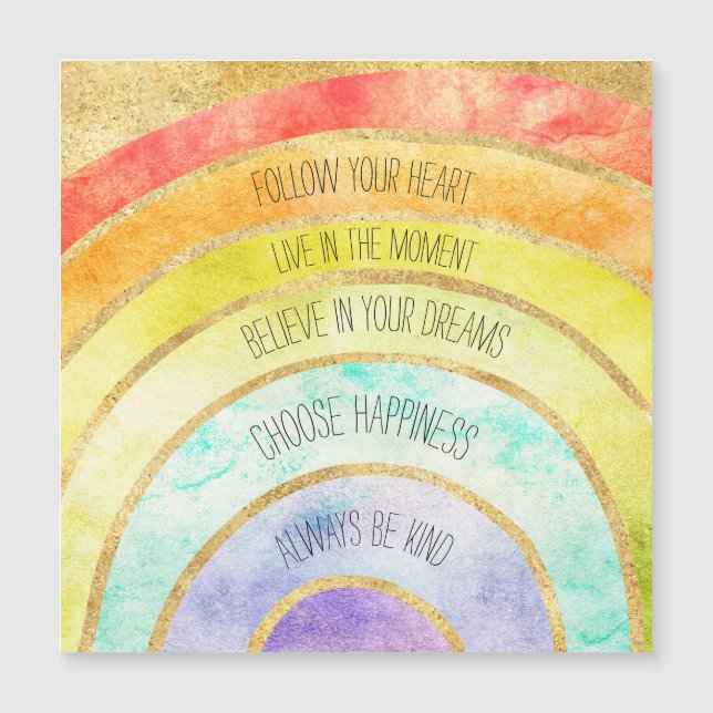 Gold Inspirational Quotes Rainbow (Front)