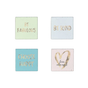 Gold Inspirational Quotes Stone Magnet