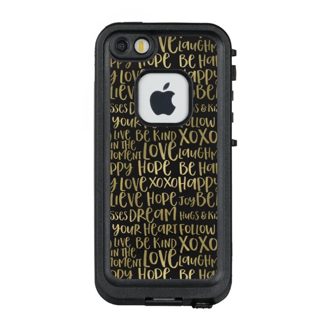 Gold Inspirational Words LifeProof iPhone Case (Back)