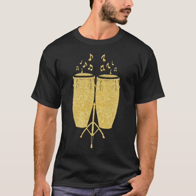Gold Instruments - Conga Drum Beat Drummer T-Shirt (Front)