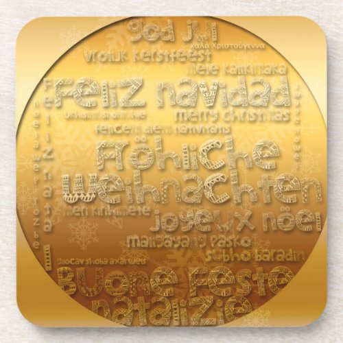 Gold International Weihnachten Navidad Cosater Drink Coaster