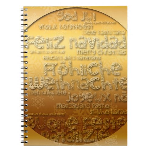 Gold International Weihnachten Navidad Notepad Notebook