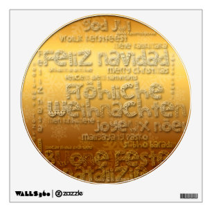 Gold International Weihnachten Navidad Wall decal
