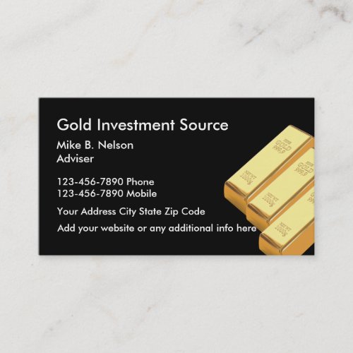 Gold Investing Commodities Business Card