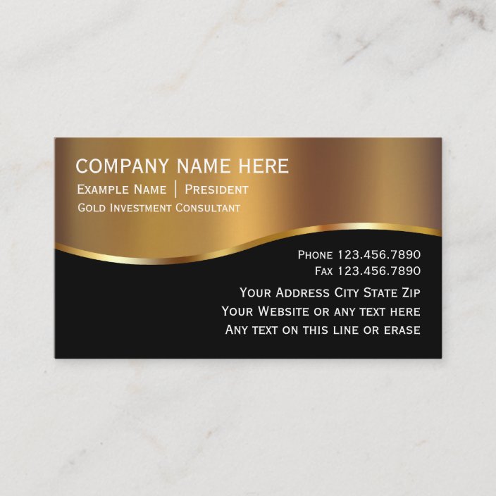 Gold Investment Business Cards 