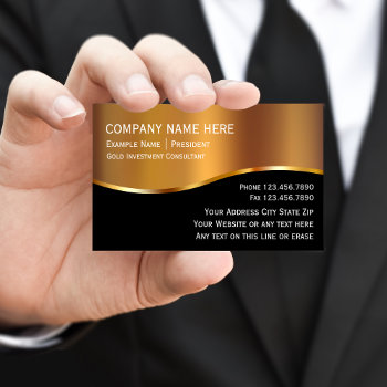 Gold Investment Business Cards by Luckyturtle at Zazzle