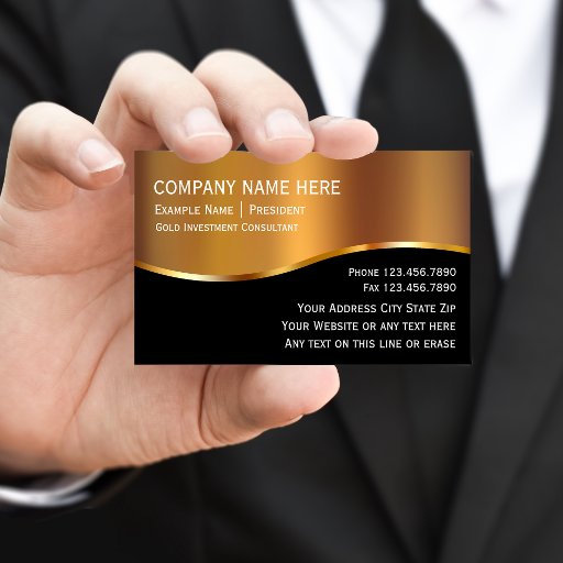 Customizable Gold Investment Business Cards