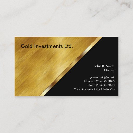 Customizable Gold Investment Business Cards