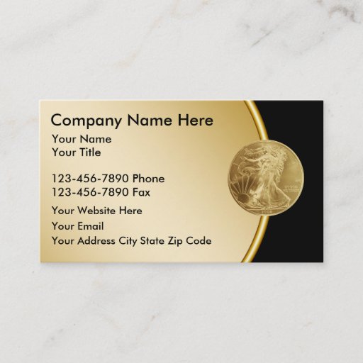 Customizable Gold Investment Business Cards