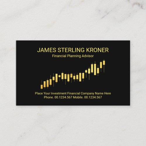 Gold Investment Uptrend Graph Business Card