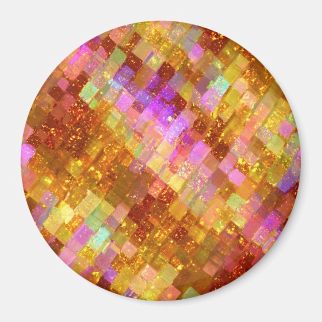 Gold Iridescent Mosaic Pattern Magnet (Front)