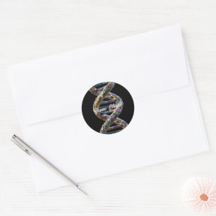 Gold & Iridescent Pearl Luxury Science Design Classic Round Sticker