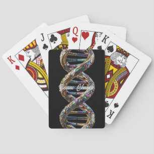 Gold & Iridescent Pearl Luxury Science Design Poker Cards