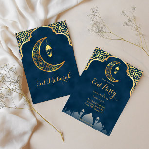 Gold Islamic Art Moon Eid Party Eid Invitation