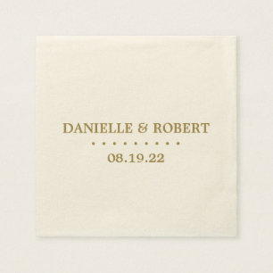 Gold   Ivory Custom Wedding Monogram Paper Napkin