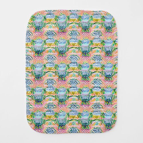 gold ivory dark blue light pink green baby burp cloth