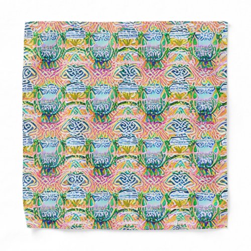 gold ivory dark blue light pink green bandana