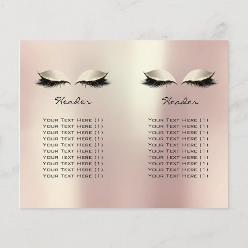 Gold Ivory Glitter Makeup Eyes Lash Prices Leaflet Flyer