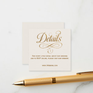 Gold & Ivory QR Wedding Details Card