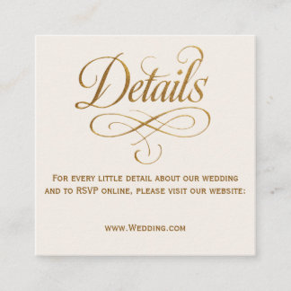 Gold & Ivory QR Wedding Details Card