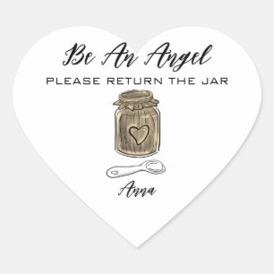 *~* Gold Jar AP30 Return jar Canning Mason Heart S Heart Sticker