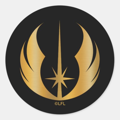 Gold Jedi Symbol Classic Round Sticker