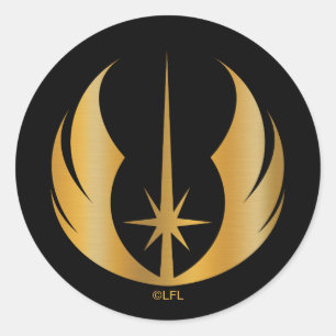 Gold Jedi Symbol Classic Round Sticker
