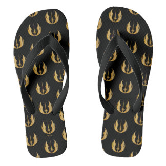 Gold Jedi Symbol Flip Flops