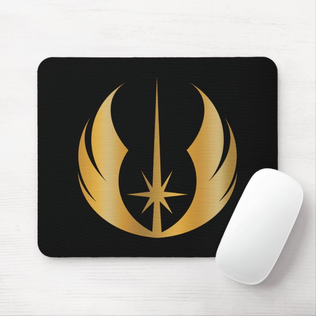 Gold Jedi Symbol Mouse Pad (With Mouse)