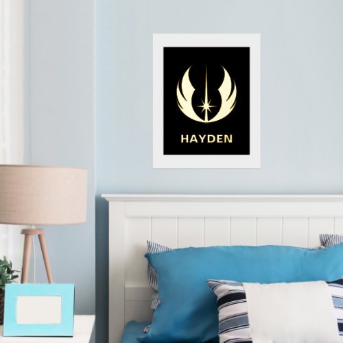 Gold Jedi Symbol With Name Foil Prints