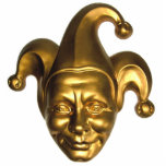 Gold Jester Keychain<br><div class="desc">Acrylic photo sculpture keychain with an image of a gold jester head. See matching large square premium metal keychain,  round button,  round necklace and acrylic photo sculpture pin,  magnet,  ornament and sculpture. See the entire Mardi Gras Keychain collection in the SPECIAL TOUCHES | Party Favors section.</div>